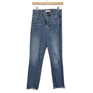 Madewell The Perfect Vintage Jean Womens‎ Size 25 Blue High Rise Raw Hem